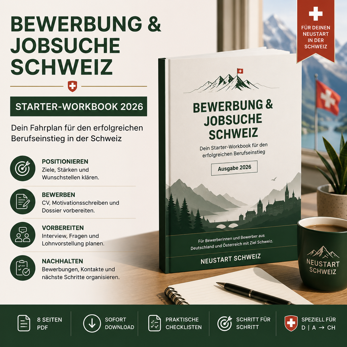 Bewerbung & Jobsuche Schweiz – Starter-Workbook 2026