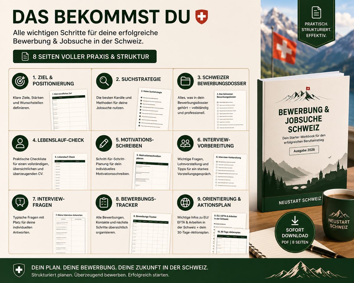 Bewerbung & Jobsuche Schweiz – Starter-Workbook 2026