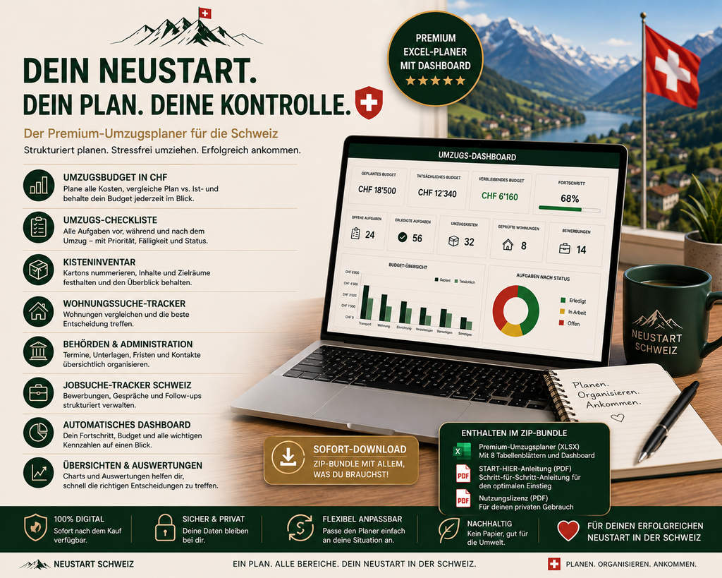 Planificateur de déménagement Suisse – Premium Relocation Planner