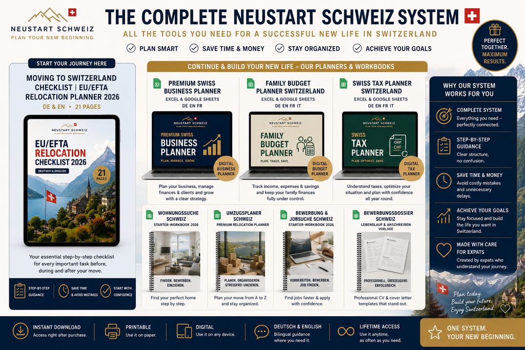 Moving to Switzerland Checklist | EU/EFTA Relocation Planner 2026 | DE & EN