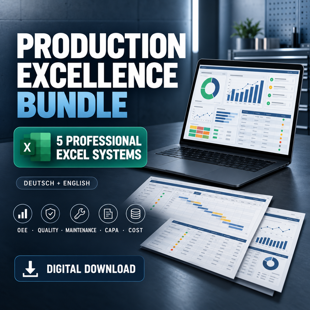 Production Excellence – Manufacturing Excel Bundle